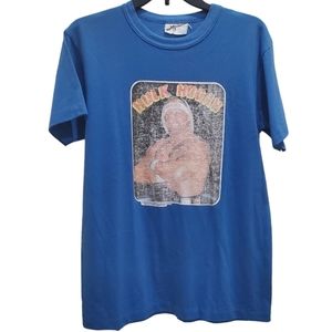 Vintage Hulk Hogan Tee 80s WWE wrestling screen print Rare Blue 1987 M